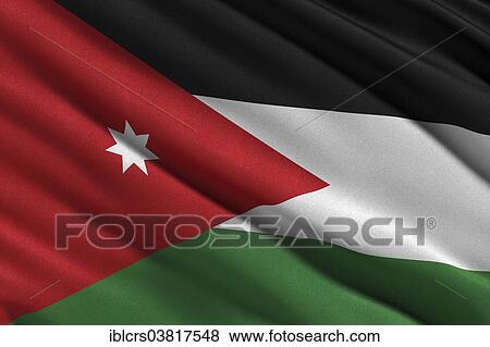 Stock Photo - Flag of Jordan waving in the wind. Fotosearch