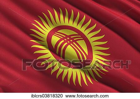 Flag of Kyrgyzstan waving in the wind View Large Photo Image Stock Image - Flag of Kyrgyzstan waving in the wind. Fotosearch