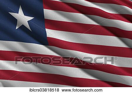 Stock Photo - Flag of Liberia waving in the wind. Fotosearch