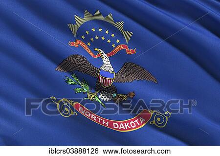 Stock Photograph - Flag of North Dakota. Fotosearch