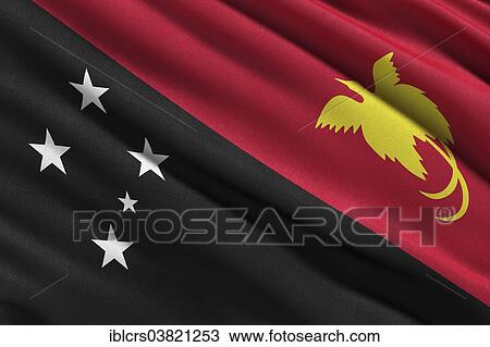 Stock Image - Flag of Papua New Guinea. Fotosearch
