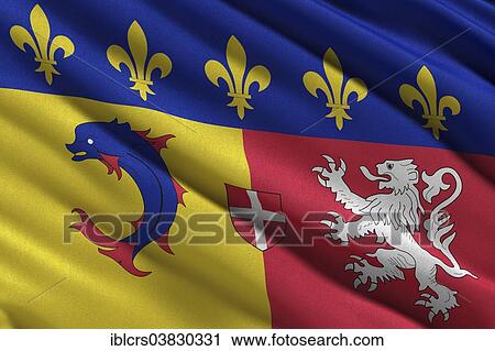 Stock Image - Flag of Rhone-Alpes. Fotosearch