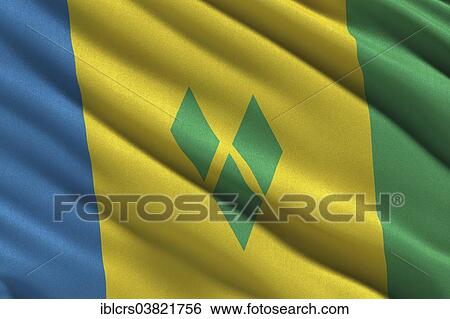 Flag of Saint Vincent and the Grenadines View Large Photo Image Stock Photograph - Flag of Saint Vincent and the Grenadines. Fotosearch