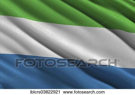 Stock Image - Flag of Sierra Leone. Fotosearch
