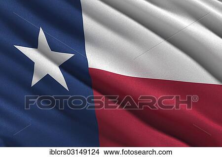 Picture - Flag of Texas flying in the wind. Fotosearch