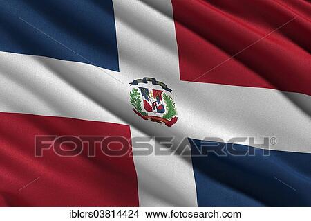 Flag of the Dominican Republic waving in the wind View Large Photo Image Picture - Flag of the Dominican Republic waving in the wind. Fotosearch