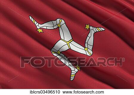 Stock Image - Flag of the Isle of Man. Fotosearch