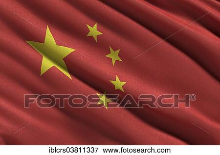 Stock Photo - Flag of the People's Republic of China waving in the wind. Fotosearch