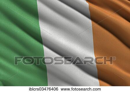 Flag of the Republic of Ireland View Large Photo Image Stock Photograph - Flag of the Republic of Ireland. Fotosearch
