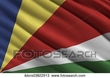 Stock Image - Flag of the Seychelles. Fotosearch