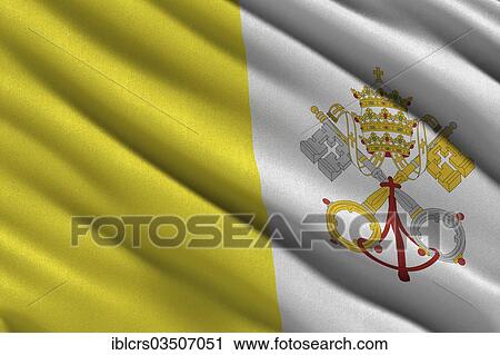 Stock Image - Flag of the Vatican City State. Fotosearch
