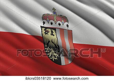 Stock Image - Flag of Upper Austria. Fotosearch