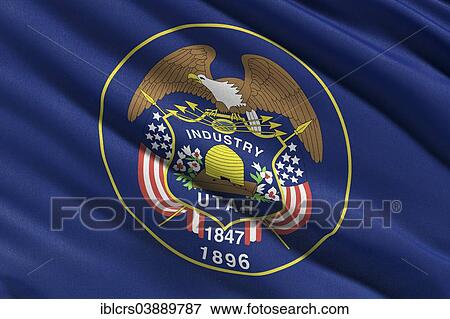 Flag of Utah View Large Photo Image Stock Photo - Flag of Utah. Fotosearch