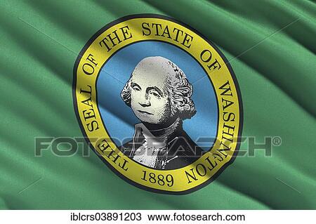 Stock Image - Flag of Washington. Fotosearch