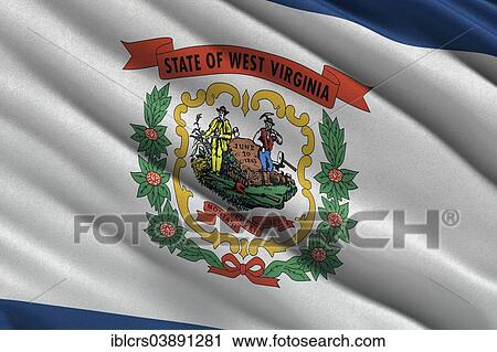 Stock Image - Flag of West Virginia. Fotosearch