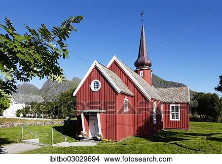 "Flakstad Kirke, the red stave church of Flakstad, wooden church, Flakstad, Flakstadoy, Lofoten, Nordland, Norway, Europe" View Large Photo Image Picture - "Flakstad Kirke, the red stave church of Flakstad, wooden church, Flakstad, Flakstadoy, Lofoten, Nordland, Norway, Europe". Fotosearch