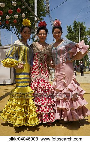 "Flamenco dancers at the Feria de Abril, Seville, Andalucia, Spain, Europe" View Large Photo Image Stock Photo - "Flamenco dancers at the Feria de Abril, Seville, Andalucia, Spain, Europe". Fotosearch