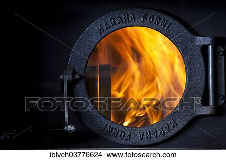 Flames in a pizza oven View Large Photo Image Picture - Flames in a pizza oven. Fotosearch