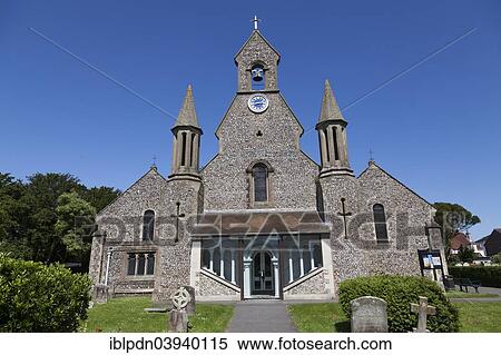 "Flint stone built St James Church with bell gable and covered porch, Emsworth, Hampshire, England, United Kingdom, Europe" View Large Photo Image Stock Photography - "Flint stone built St James Church with bell gable and covered porch, Emsworth, Hampshire, England, United Kingdom, Europe". Fotosearch