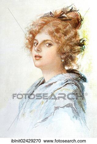 "Flirtatious, portrait of a woman, Modern Art in Master Woodcuts, yearbook from 1900" View Large Photo Image Stock Image - "Flirtatious, portrait of a woman, Modern Art in Master Woodcuts, yearbook from 1900". Fotosearch
