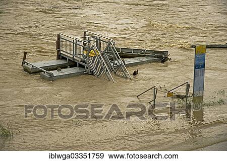 "Flood, boat landing, Danube River, Ulm, Baden-Wurttemberg, Germany, Europe" View Large Photo Image Stock Photo - "Flood, boat landing, Danube River, Ulm, Baden-Wurttemberg, Germany, Europe". Fotosearch