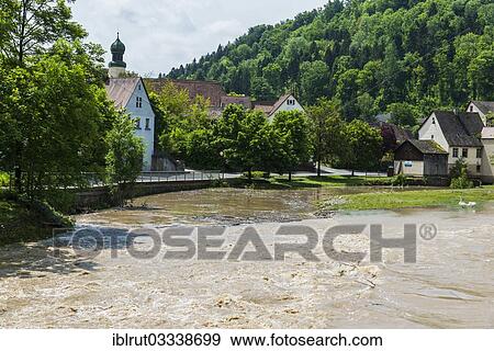 "Flood of the river Neckar, 02 Jun 2013 at noon, flooded weir and meadows, river with a strong current, Bad Niedernau, Rottenburg am Neckar, Baden-Wurttemberg, Germany, Europe" View Large Photo Image Stock Photo - "Flood of the river Neckar, 02 Jun 2013 at noon, flooded weir and meadows, river with a strong current, Bad Niedernau, Rottenburg am Neckar, Baden-Wurttemberg, Germany, Europe". Fotosearch
