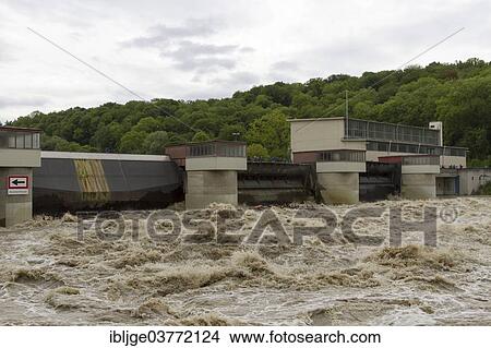 "Flooded Danube River, near Ulm, Thalfingen Hydroelectric Power Plant, Baden-Wurttemberg, Germany, Europe" View Large Photo Image Picture - "Flooded Danube River, near Ulm, Thalfingen Hydroelectric Power Plant, Baden-Wurttemberg, Germany, Europe". Fotosearch