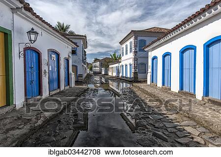 "Flooded street at high tide, Paraty, Rio de Janeiro State, Brazil, South America" View Large Photo Image Stock Photo - "Flooded street at high tide, Paraty, Rio de Janeiro State, Brazil, South America". Fotosearch