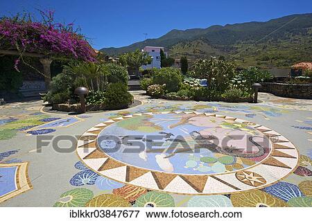 "Floor mosaic, La Glorieta, Las Manchas, La Palma, Canary Islands, Spain, Europe" View Large Photo Image Stock Photo - "Floor mosaic, La Glorieta, Las Manchas, La Palma, Canary Islands, Spain, Europe". Fotosearch