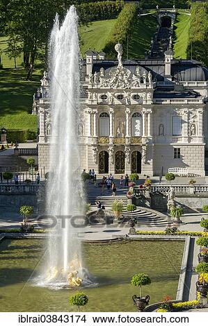 "Flora fountain with a water fountain, palace gardens in front of Schloss Linderhof Palace, Upper Bavaria, Bavaria, Germany, Europe" View Large Photo Image Picture - "Flora fountain with a water fountain, palace gardens in front of Schloss Linderhof Palace, Upper Bavaria, Bavaria, Germany, Europe". Fotosearch