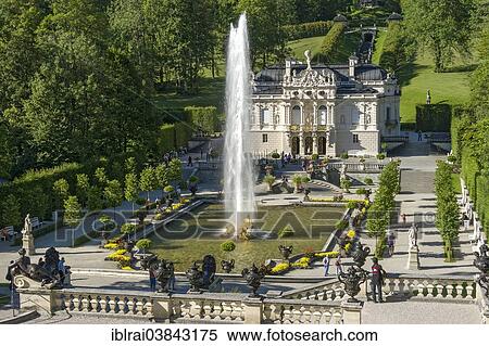 "Flora fountain with a water fountain, palace gardens in front of Schloss Linderhof Palace, Upper Bavaria, Bavaria, Germany, Europe" View Large Photo Image Stock Photography - "Flora fountain with a water fountain, palace gardens in front of Schloss Linderhof Palace, Upper Bavaria, Bavaria, Germany, Europe". Fotosearch