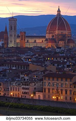"Florence Cathedral or Basilica di Santa Maria del Fiore at dusk, Florence, Tuscany, Italy, Europe" View Large Photo Image Stock Photography - "Florence Cathedral or Basilica di Santa Maria del Fiore at dusk, Florence, Tuscany, Italy, Europe". Fotosearch