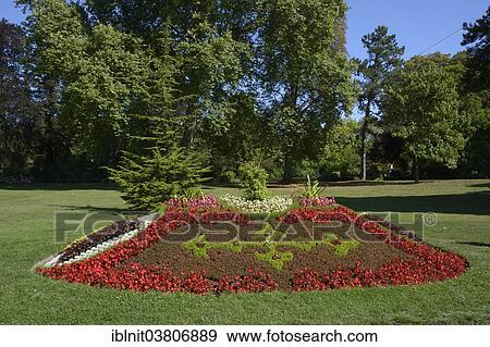 Stock Photo - "Flower arrangement in the Park of Versailles, Paris, Ile-de-France, France, Europe". Fotosearch