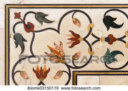"Flowers, inlaid with semiprecious stones in marble, Taj Mahal, UNESCO World Cultural Heritage Site, Agra, Uttar Pradesh, India, Asia" View Large Photo Image Stock Photo - "Flowers, inlaid with semiprecious stones in marble, Taj Mahal, UNESCO World Cultural Heritage Site, Agra, Uttar Pradesh, India, Asia". Fotosearch