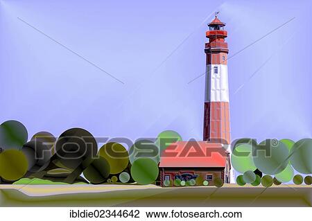 "Fluegge Lighthouse, Fehmarn Island, Schleswig-Holstein, northern Germany, Germany, Europe, illustration by artist Gerhard Kraus, Europe" View Large Photo Image Stock Image - "Fluegge Lighthouse, Fehmarn Island, Schleswig-Holstein, northern Germany, Germany, Europe, illustration by artist Gerhard Kraus, Europe". Fotosearch