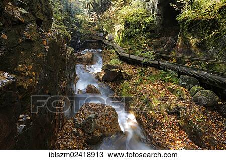 Flume Gorge, ravine in the White Mountains, New Hampshire, USA View Large Photo Image Stock Image - Flume Gorge, ravine in the White Mountains, New Hampshire, USA. Fotosearch