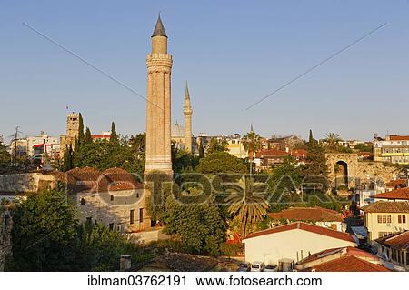 "Fluted Minaret, Yivliminare Cami mosque, Kaleici, Antalya, Antalya Province, Turkey, Asia" View Large Photo Image Stock Image - "Fluted Minaret, Yivliminare Cami mosque, Kaleici, Antalya, Antalya Province, Turkey, Asia". Fotosearch