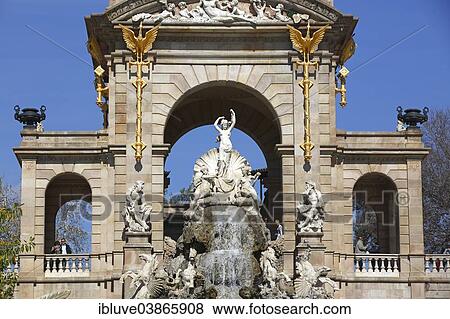 "Font de la Cascada, cascading fountain, Parc de la Ciutadella, Barcelona, ​​Catalonia, Spain, Europe" View Large Photo Image Stock Photo - "Font de la Cascada, cascading fountain, Parc de la Ciutadella, Barcelona, ​​Catalonia, Spain, Europe". Fotosearch