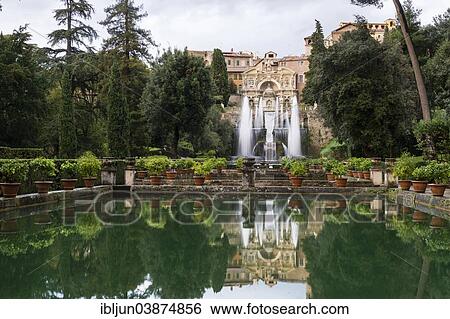 "Fontana dell'Organo Idraulico, Fountain of the Hydraulic Organ, and the Fountain of Neptune, by Gian Lorenzo Bernini, Villa d'Este, Tivoli, Lazio, Italy, Europe" View Large Photo Image Stock Photograph - "Fontana dell'Organo Idraulico, Fountain of the Hydraulic Organ, and the Fountain of Neptune, by Gian Lorenzo Bernini, Villa d'Este, Tivoli, Lazio, Italy, Europe". Fotosearch