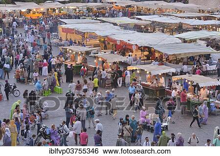 "Food stalls at Djemaa el Fna market square, historic center, Marrakesh, Marrakesh-Tensift-El Haouz region, Morocco, Africa" View Large Photo Image Stock Photograph - "Food stalls at Djemaa el Fna market square, historic center, Marrakesh, Marrakesh-Tensift-El Haouz region, Morocco, Africa". Fotosearch