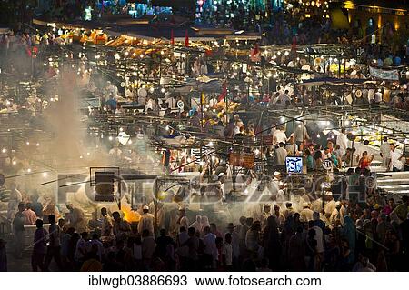 "Food stalls in Djemaa el Fna square at night, Marrakech, Morocco, Africa" View Large Photo Image Stock Image - "Food stalls in Djemaa el Fna square at night, Marrakech, Morocco, Africa". Fotosearch