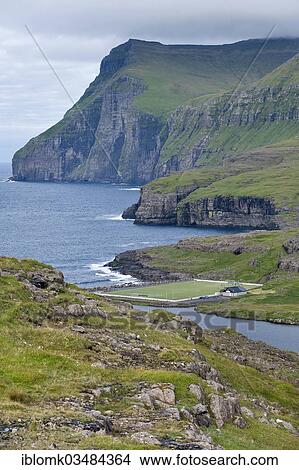 "Football field on the coast, Eioi, Eysturoy, Faroe Islands, Denmark, Europe" View Large Photo Image Picture - "Football field on the coast, Eioi, Eysturoy, Faroe Islands, Denmark, Europe". Fotosearch