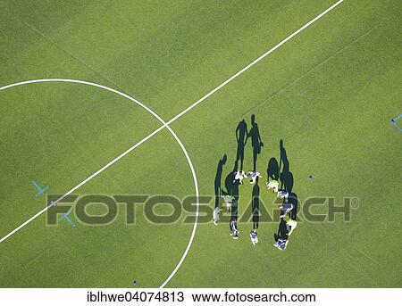 "Football team, football players doing warm-up exercises, aerial view, Billtal Stadium, Hamburg, Germany, Europe" View Large Photo Image Stock Image - "Football team, football players doing warm-up exercises, aerial view, Billtal Stadium, Hamburg, Germany, Europe". Fotosearch
