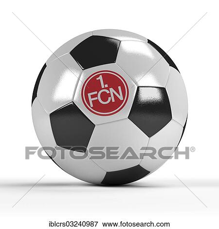 Stock Photo - Football with the logo of 1. FC Nuremberg. Fotosearch