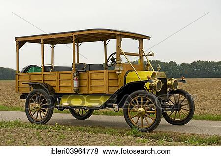 Stock Photo - "Ford Model T, built in 1910, 4 cylinder, 1056cc, 20 PS, 67 km/h, 680 kg". Fotosearch