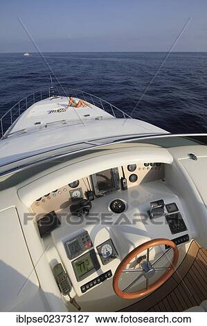 "Foredeck and flybridge, Leonardo II, a cruiser built by Azimut, type of boat: Leonardo 98, length: 30. 15 m, built in 2004, French Riviera, France, Mediterranean Sea, Europe" View Large Photo Image Stock Photo - "Foredeck and flybridge, Leonardo II, a cruiser built by Azimut, type of boat: Leonardo 98, length: 30. 15 m, built in 2004, French Riviera, France, Mediterranean Sea, Europe". Fotosearch
