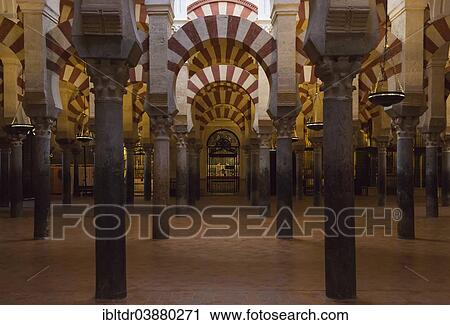 Stock Image - "Forest of Pillars inside the Mezquita, Cordoba, Cordoba province, Andalusia, Spain, Europe". Fotosearch