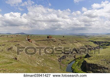 "Former Armenian capital Ani, Arpa River or Arpa Cayi, border river to Armenia, Kars, Silk Route, Eastern Anatolia Region, Anatolia, Turkey, Asia" View Large Photo Image Stock Photo - "Former Armenian capital Ani, Arpa River or Arpa Cayi, border river to Armenia, Kars, Silk Route, Eastern Anatolia Region, Anatolia, Turkey, Asia". Fotosearch