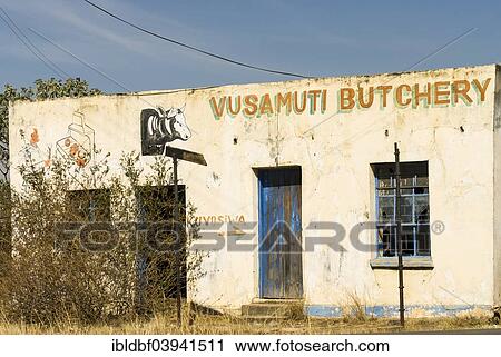 "Former butcher's shop, Swaziland, Africa" View Large Photo Image Stock Image - "Former butcher's shop, Swaziland, Africa". Fotosearch