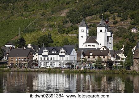 Picture - "Former collegiate and parish church of St. Castor, or Moseldom, Karden district, Treis-Karden, Moselle river, Rhineland-Palatinate, Germany, Europe, PublicGround, Europe". Fotosearch